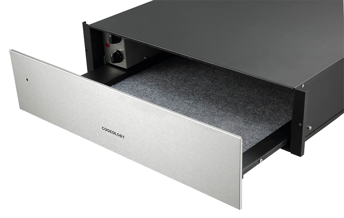 Cookology CWD140 Built In Warming drawer 60cm 25 Litre Capacity, Dial Timer Control - in Stainless Steel