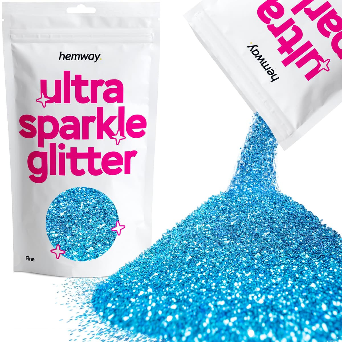 Hemway Ultra Sparkle Glitter Baby Pink Iridescent 100g Fine | Glitter for Arts & Craft, Makeup, Nail Art, Crafting, Card Making, Sparkle Decoration — view 254
