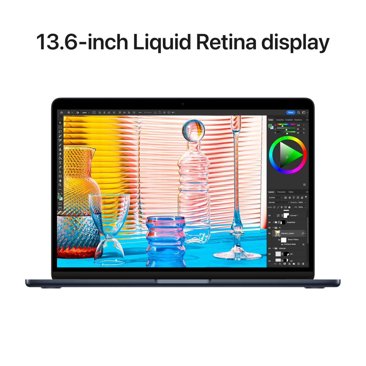 Apple 2022 MacBook Air laptop with M2 chip: 13.6-inch Liquid Retina display, 8GB RAM, 256GB SSD storage, backlit keyboard, 1080p FaceTime HD camera. Works with iPhone and iPad; Midnight — view 4