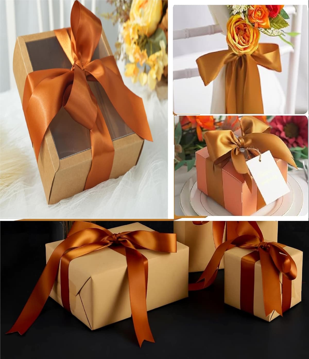 Satin Ribbon. 38mm Wide 5 Meters (Dark Green) Gift Wrap Ribbon, Ribbons for Gift Wrapping, Christmas Ribbon, Gift Wrapping Ribbon for Crafting, Wedding Party Decor — view 235