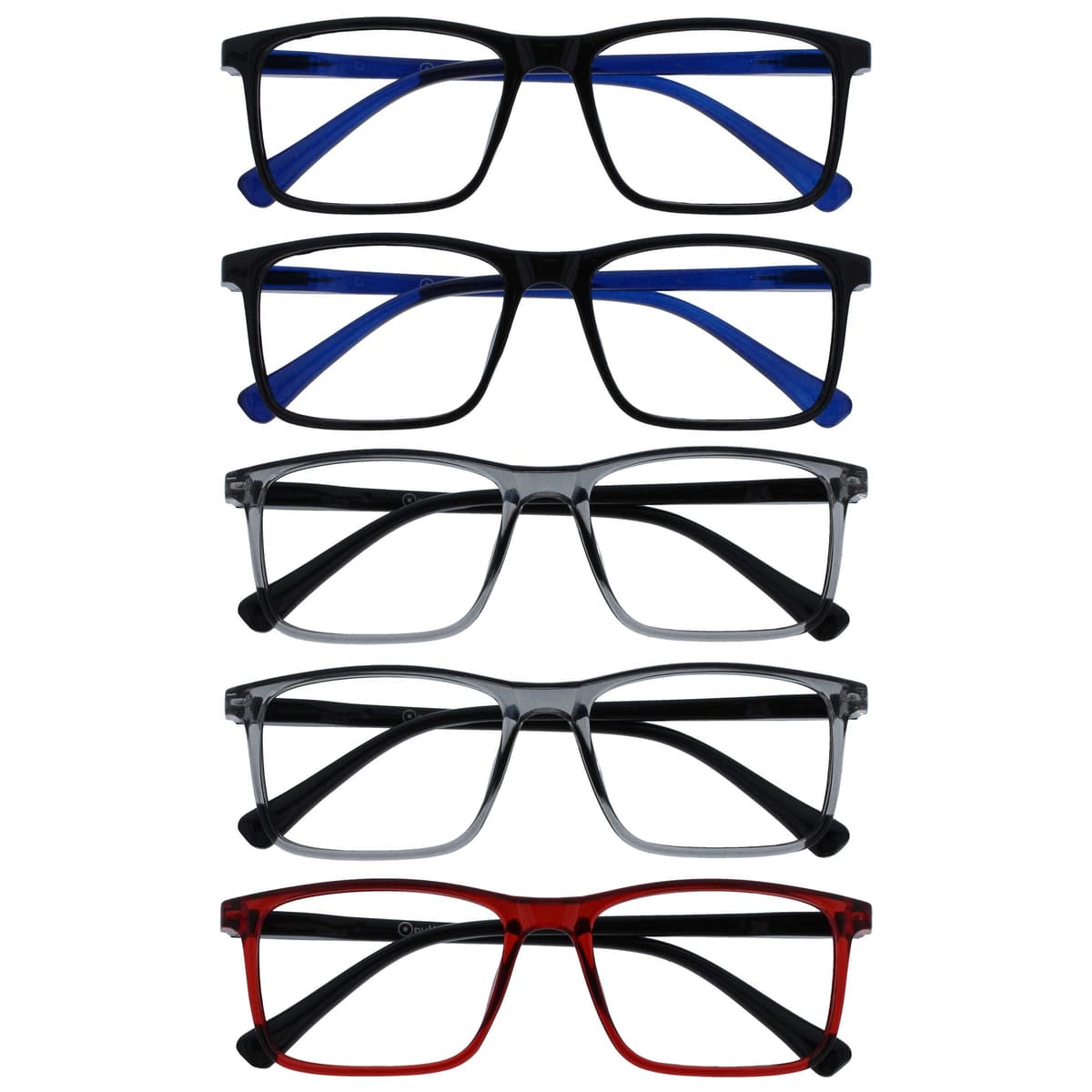 OPULIZE INK Gafas de Lectura - Pack de 3 - Montura Rectangular Grande - Negro Gris Rojo - Hombre Mujer - Bisagras de Muelle - RRR4-17Z - +2.00 — view 8