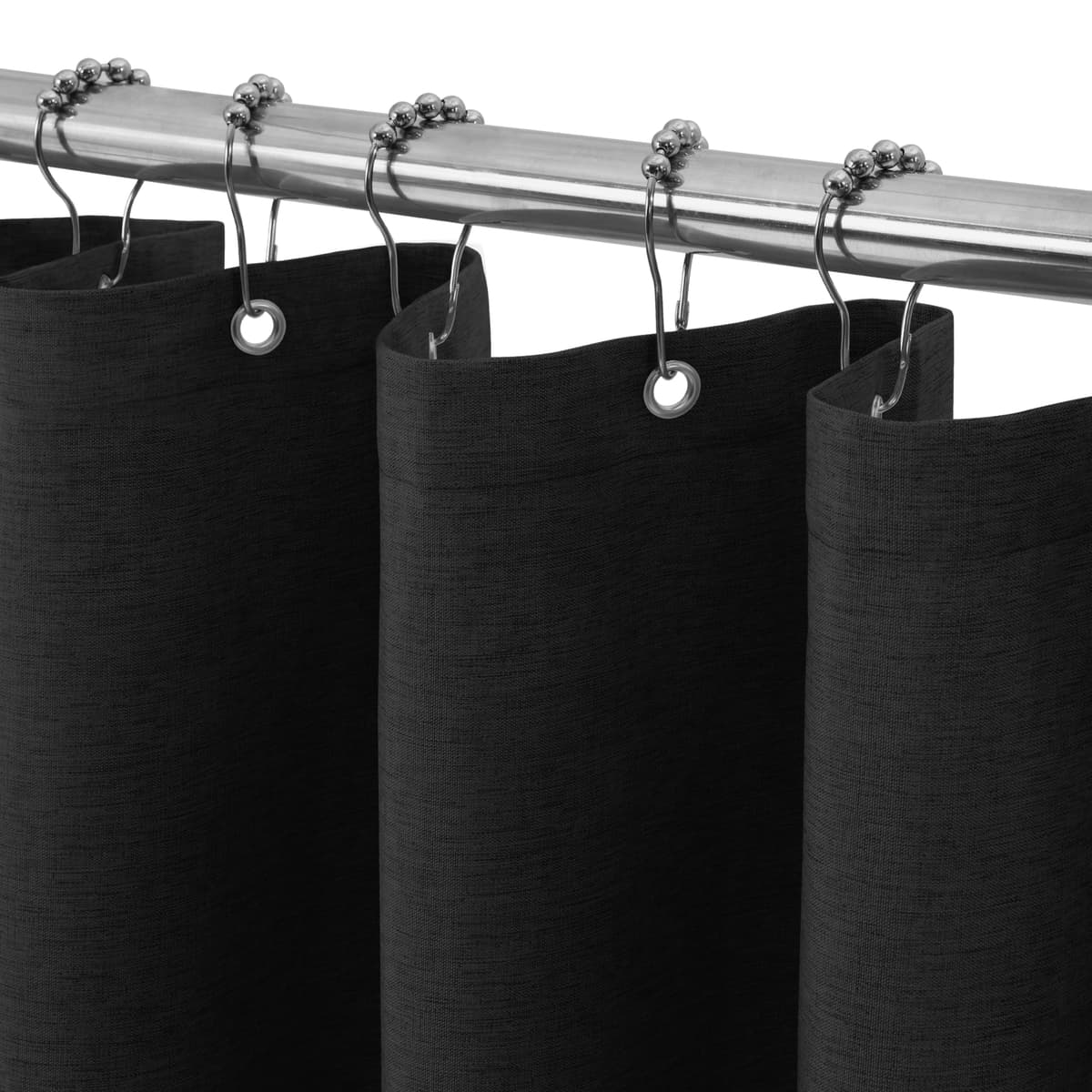 Cortina de Ducha para Baño Impermeable con Ganchos de Metal Cortina de Ducha de Tela Waffle Cortina de Baño Resistente y Antimoho para Bañera o Cabina - 152 x 182 cm (Blanco) — view 10