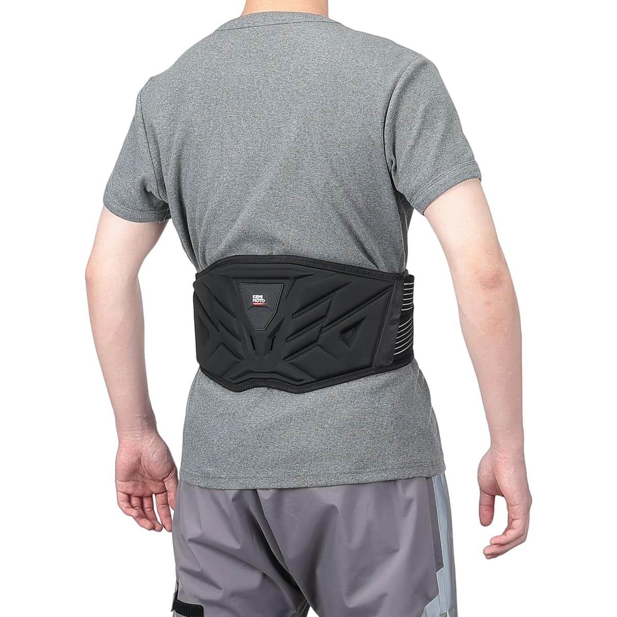 KEMIMOTO Cinturón Lumbar para Moto, con Carcasa Rígida de EVA en la Zona Lumbar, Transpirable y Cómodo, Protección y Soporte para Hombres y Mujeres, Uso Versátil
