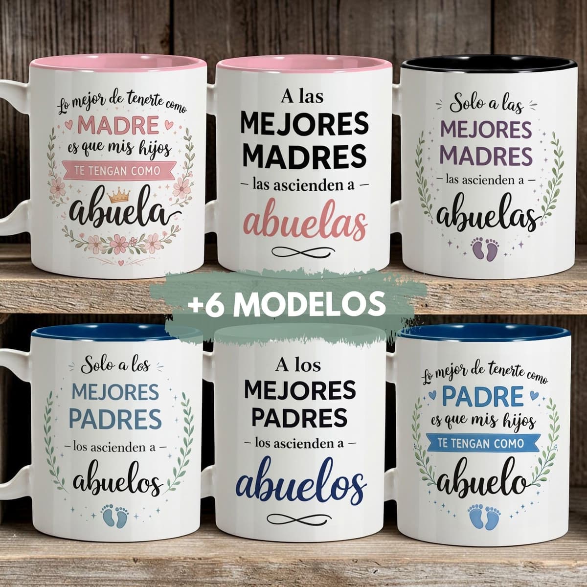 LolaPix Taza Abuela. Regalo Abuelas Dia de la Madre. Regalos para Mama Original. Apta para Lavavajillas. Yaya Regalo. Taza Dia de la Madre Abuela 330ml Color Interior a elegir. Te tengan como Abuela — view 3
