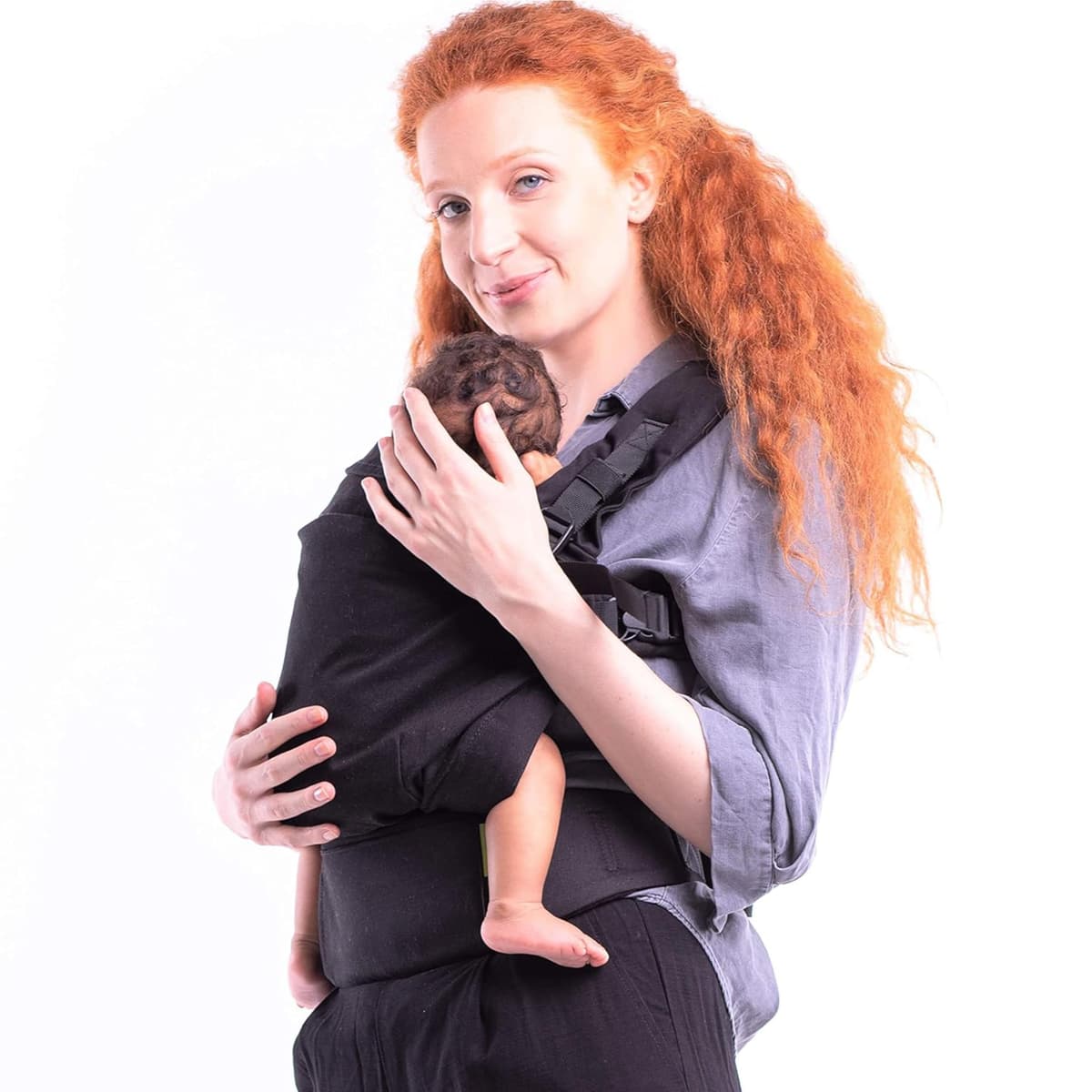 Boba X Baby Carrier Newborn to Toddler - Adjustable Front and Backpack Carrier Petite to Plus Size 7-45 lbs, Ergonomic Baby Carrier with Crossable Straps - Black Beauty
