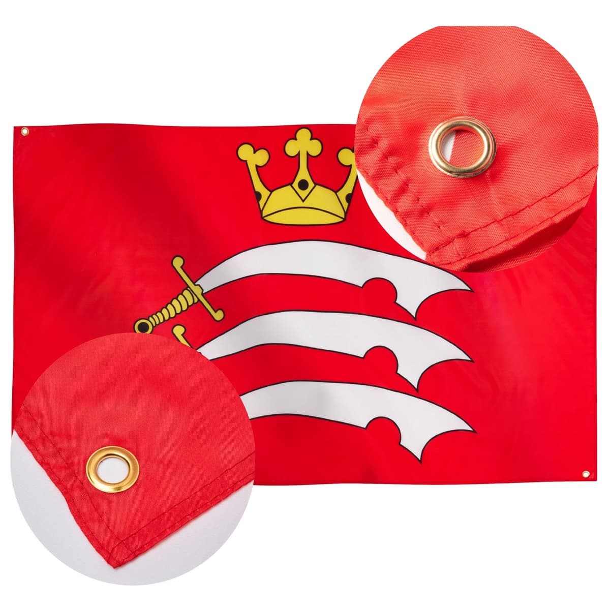 Runesol Cornwall Flag - 91x152cm, 3ft x 5ft, Cornish Flag, 4 Grommets, Eyelet in Every Corner, Premium Quality, Inside & Outside Use, Vivid Colours — view 1007