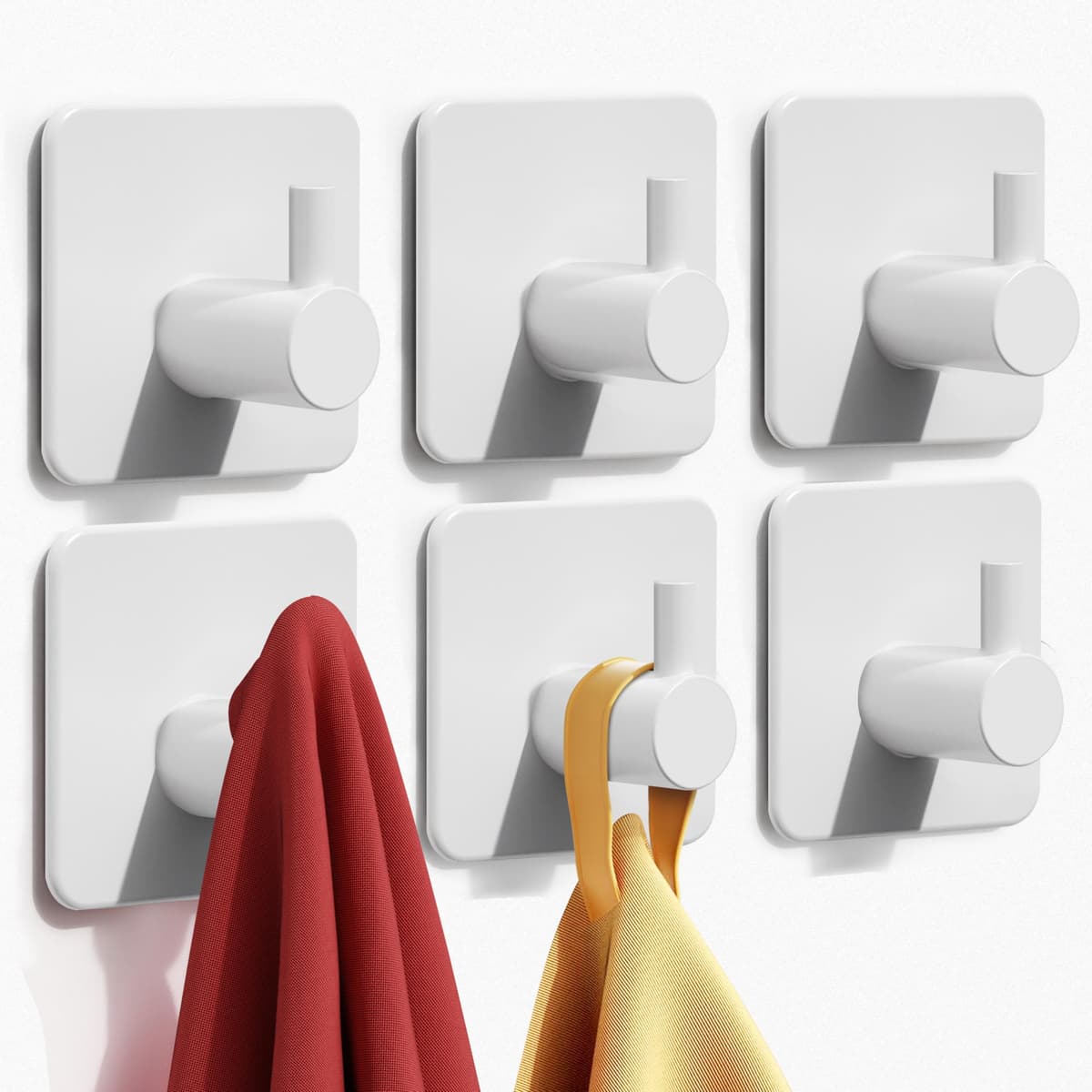 Auxmir Ganchos Adhesivos para Pared, Acero Inoxidable Colgador Toallas sin Taladro, Toalleros Autoadhesivo Extrafuerte para Baño Cocina Albornoz Trapos, Gris, 6 Piezas — view 13
