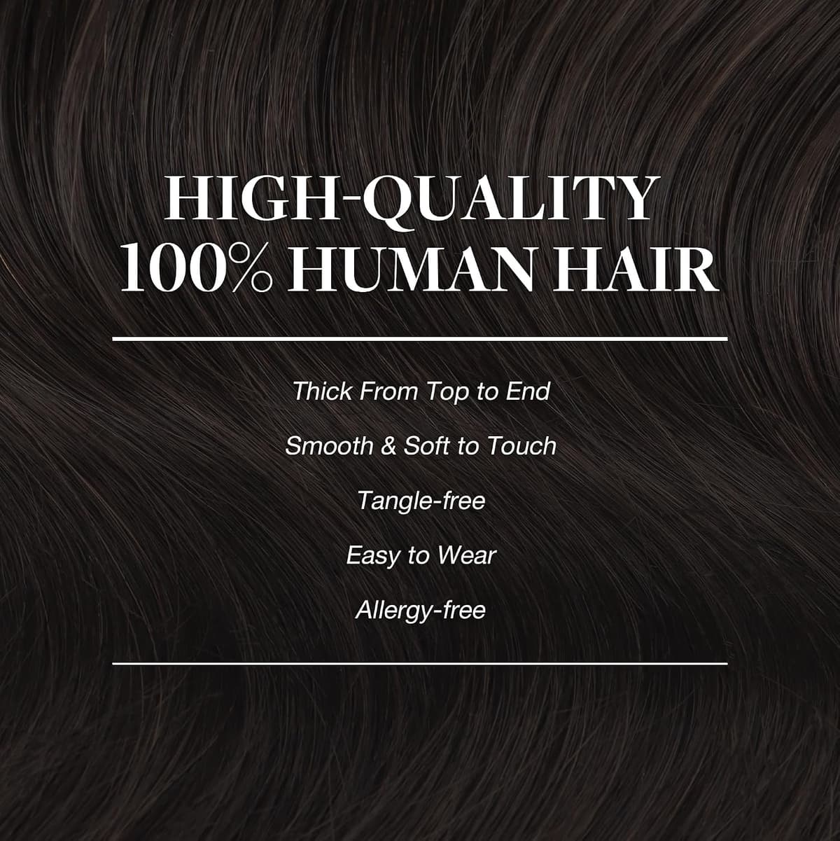 GOO GOO Clip in Hair Extensions Real Human Hair, Remy Human Hair Extensions Clip ins for Women, Natural Human Hair, 18inch 120g 7Pcs, 2 Dark Brown — view 3