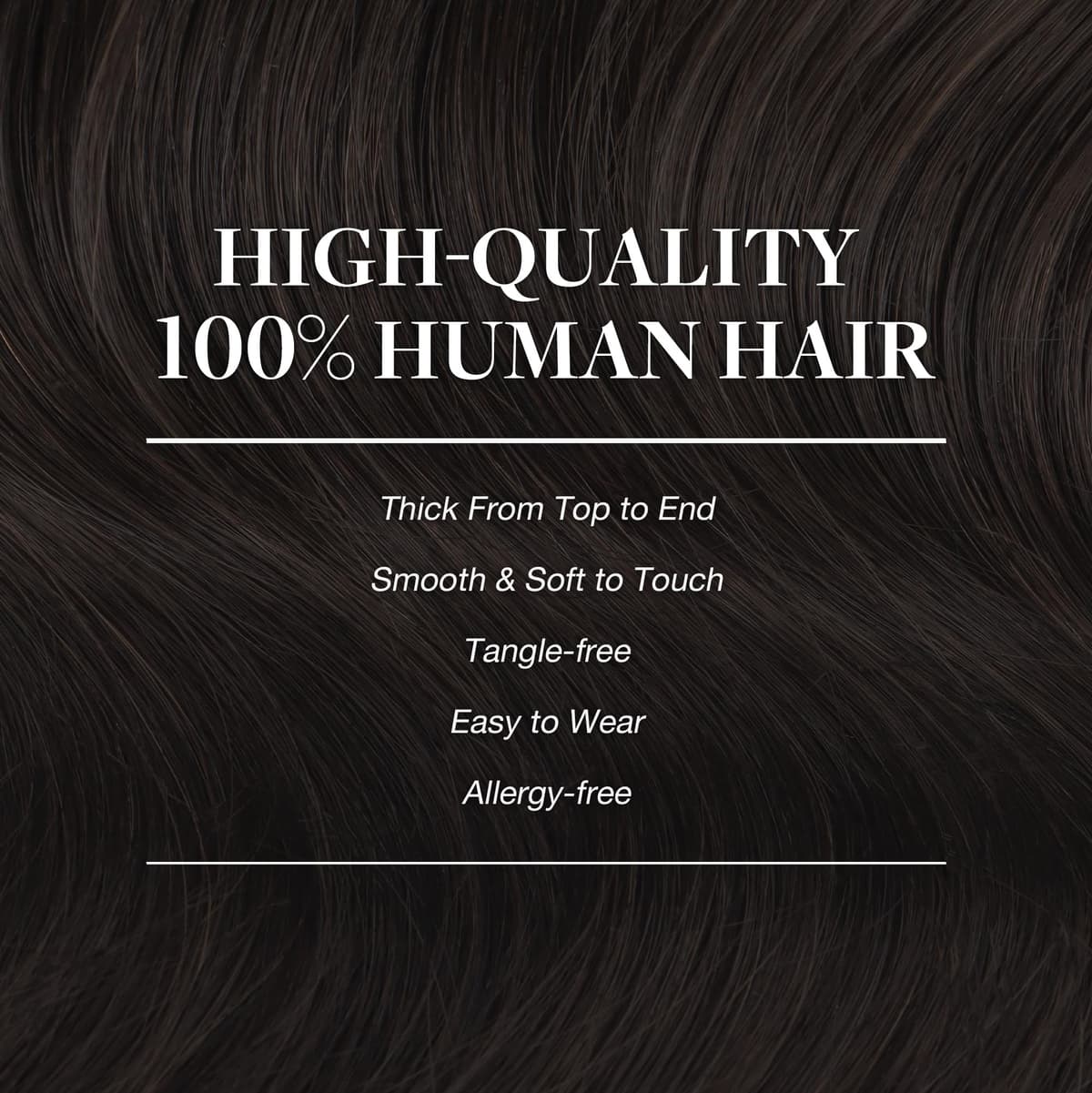 GOO GOO Clip in Hair Extensions Real Human Hair, Remy Human Hair Extensions Clip ins for Women, Natural Human Hair, 20inch 120g 7Pcs, 2 Dark Brown — view 4