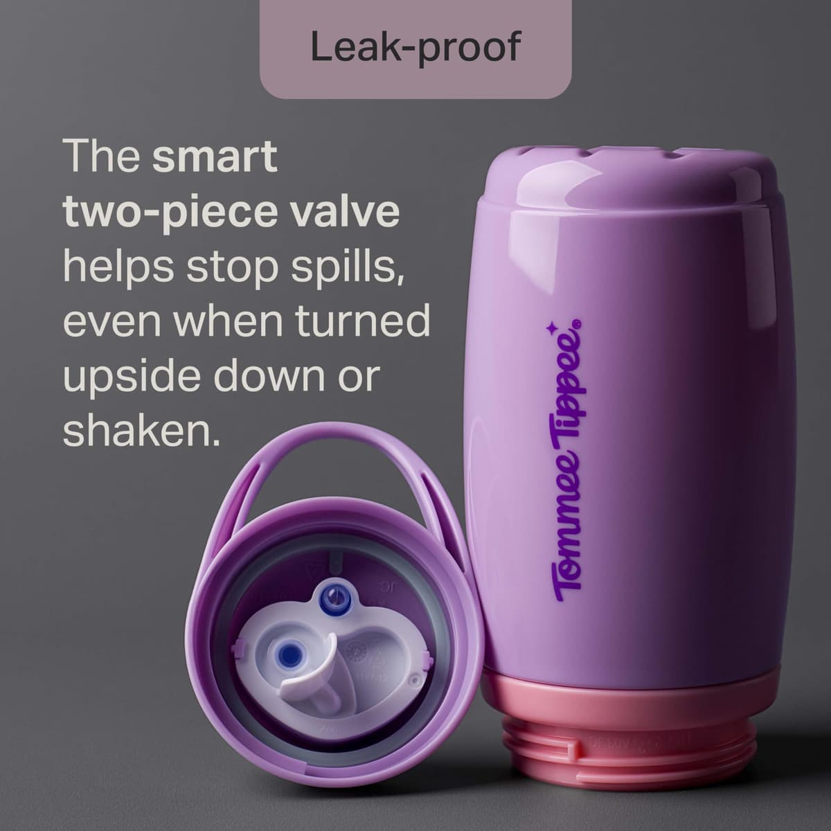 Tommee Tippee Insulated Active Spout Toddler Sippy Cup, 266ml, 12m+, Pack of 2, Leak-Proof Children's Water Bottle with Handle in Fun Colours and Animal Print, Green & Blue — view 5