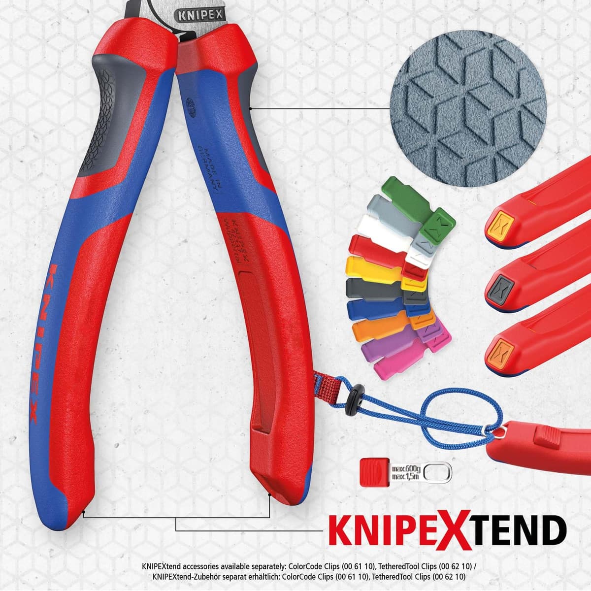KNIPEX Alicates de corte diagonal de fuerza con mangos confort 200 mm, 74 02 200 — view 5