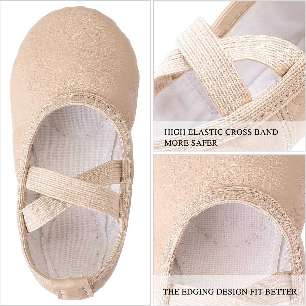 Zapatillas de Ballet Niñas Zapatillas de Baile Gimnasia Suela de Cuero para Niños Adultos Tamaño 20-40 — view 5