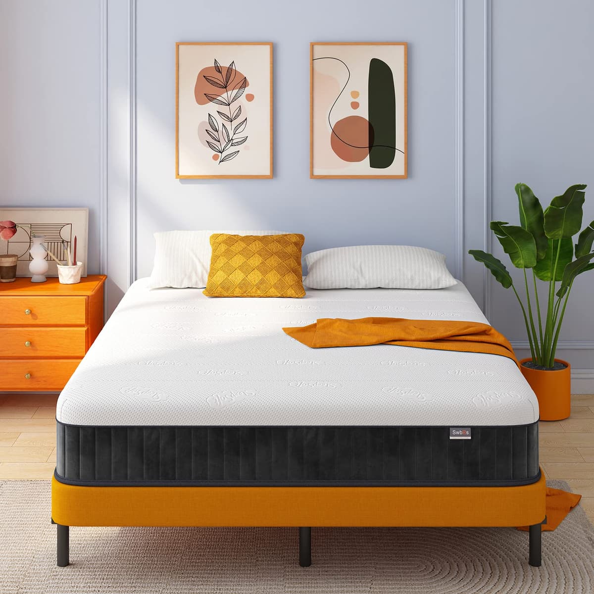 Mattress Queen Size, Swbvs 10 Inch Memory Foam with with Pokect Spring Hybrid Firm Queen Mattress in a Box Pressure Relief & Supportive Matelas — view 3