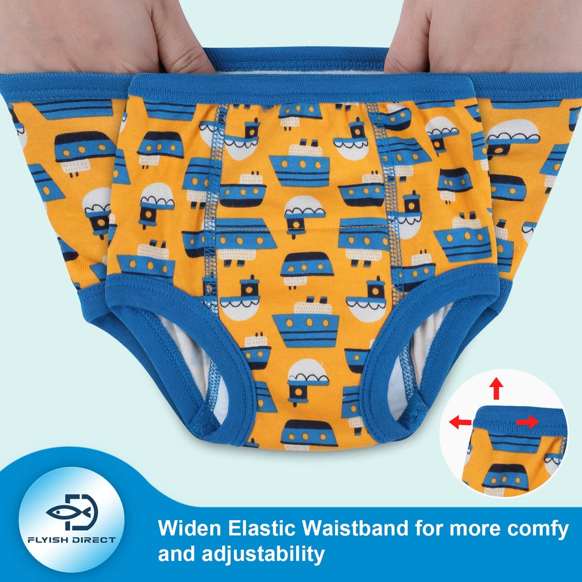 FLYISH DIRECT Training Pants Boys, Potty Training Pants 100% Cotton Toilet Baby Training Underwear, 4 Packs — view 3