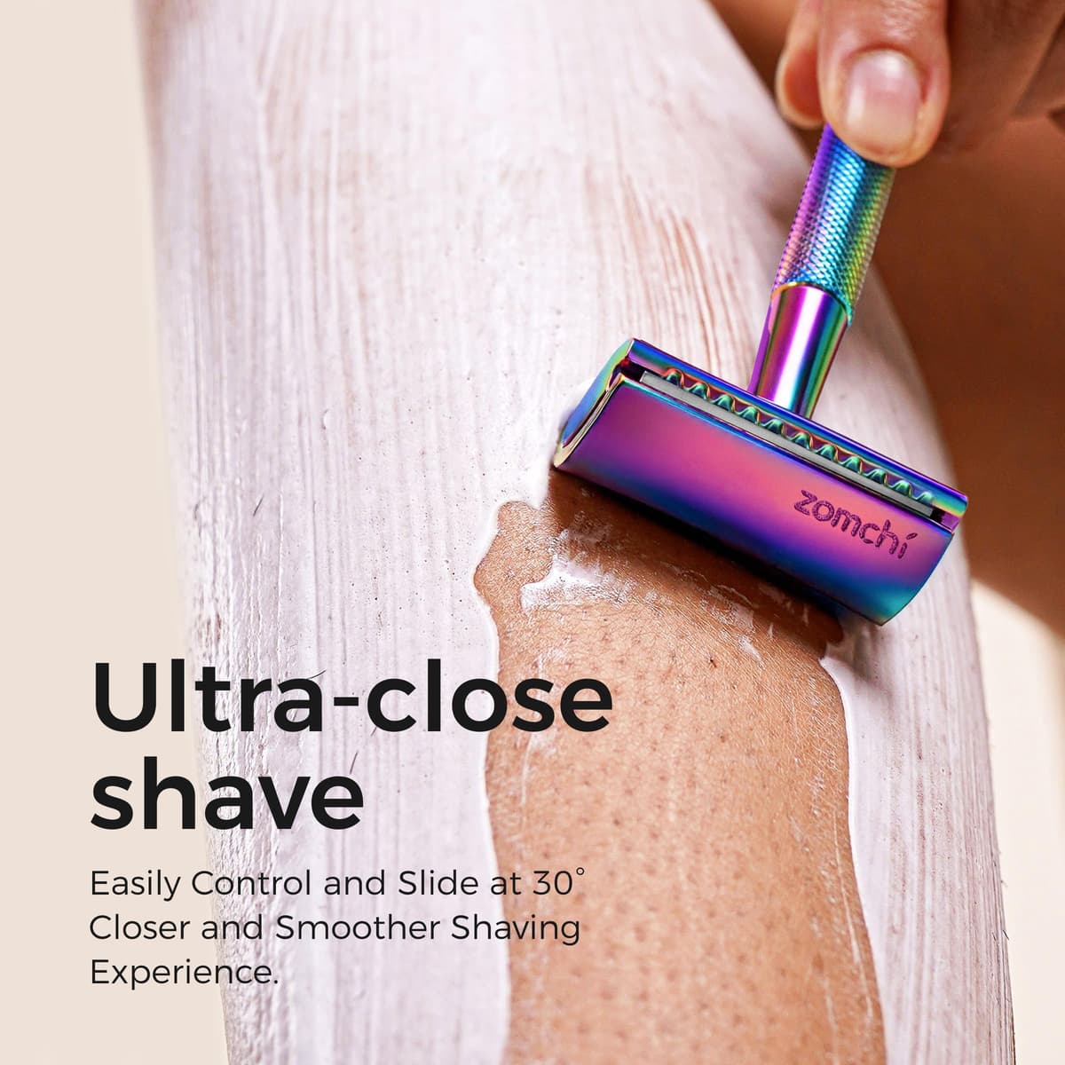 ZOMCHI Maquinilla de Afeitar de Seguridad para Mujer, de 5 Hojas, con Estuche Delicado, Sin Plástico - Vertical Rainbow — view 3