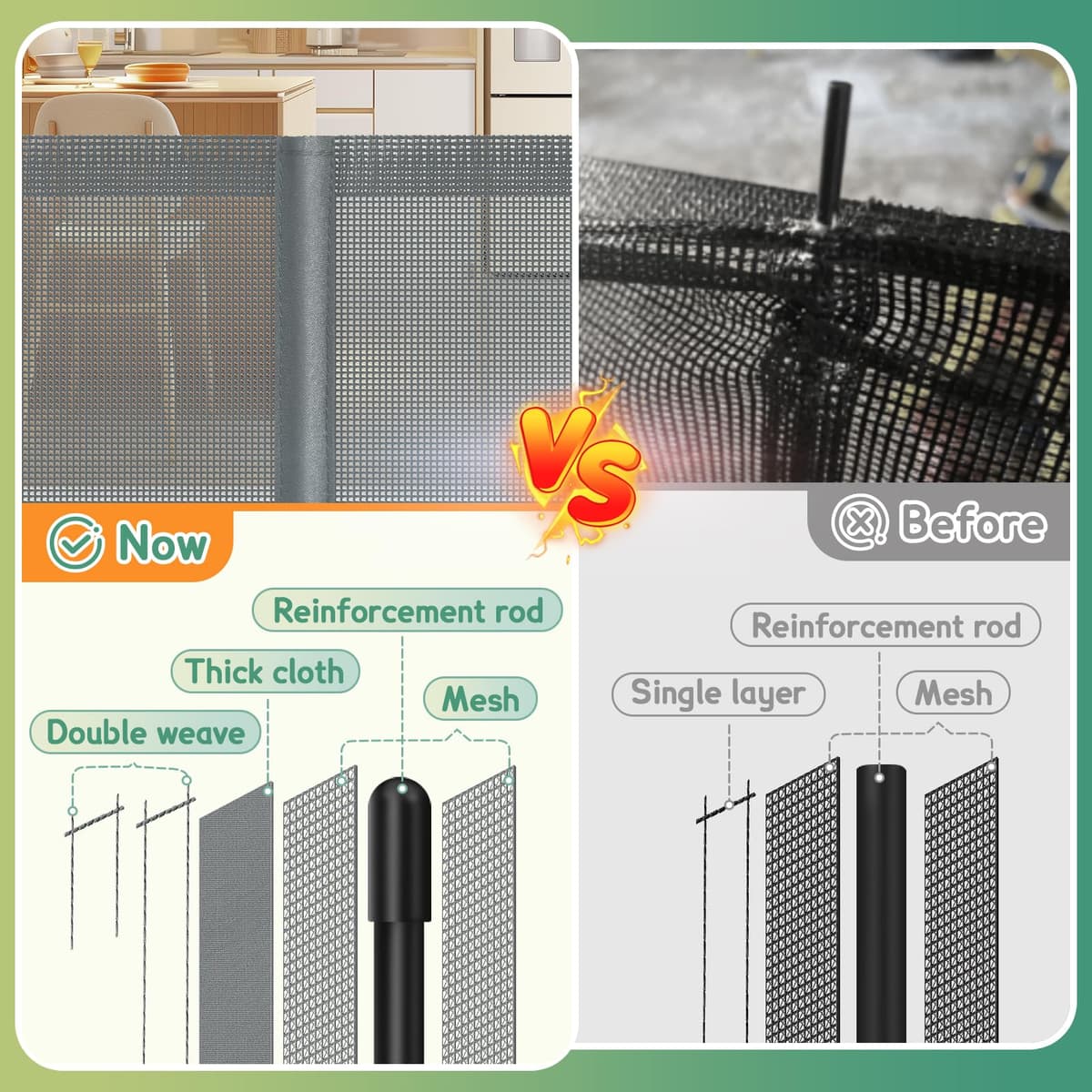 500cm/200inch Retractable gate Extra Wide, Upgraded 86cm/34inch Tall Stair Safety Gate for Baby and Dog, Hallway and Indoor/Outdoor Use — view 4