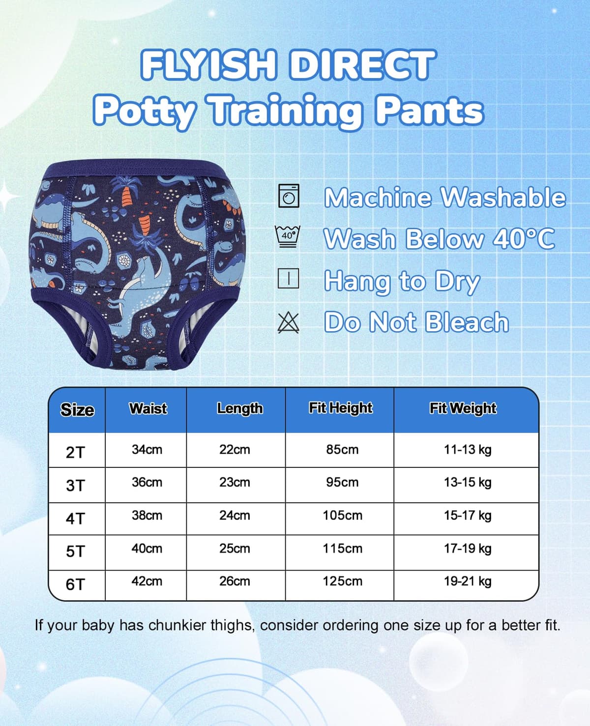 FLYISH DIRECT Ropa interior para entrenamiento para Niños y Niñas 100% Algodón, Paquete de 4 Calzoncillos de Aprendizaje, Absorbente y Reutilizable, Azul y Naranja, 5 años — view 7