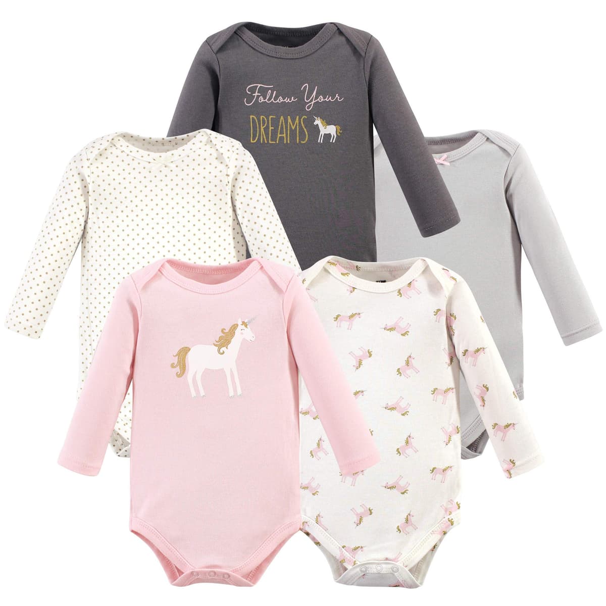 Hudson Baby unisex-baby Cotton Long-sleeve Bodysuits, Heather Gray, 3-6 Months — view 23