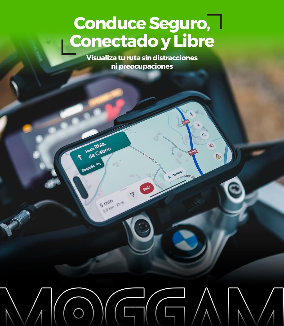 Soporte Movil Moto Antivibración de Aluminio CNC Liberación Rápida y Rotación 360° para Montaje en Manillar Espejo Retrovisor y Barras 12–14 mm Compatible con Scooter Bicicleta y Patinete Eléctrico — view 2