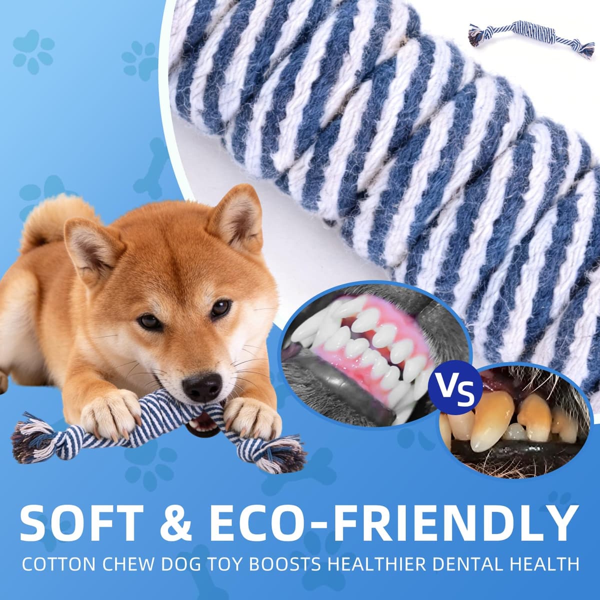 8 Piezas Juguetes para Perros,Juguete para Morder para Perro,uguete Perro ecológico, Seguro y Duradero se Puede Utilizar para Limpiar los Dientes de los Perros — view 4