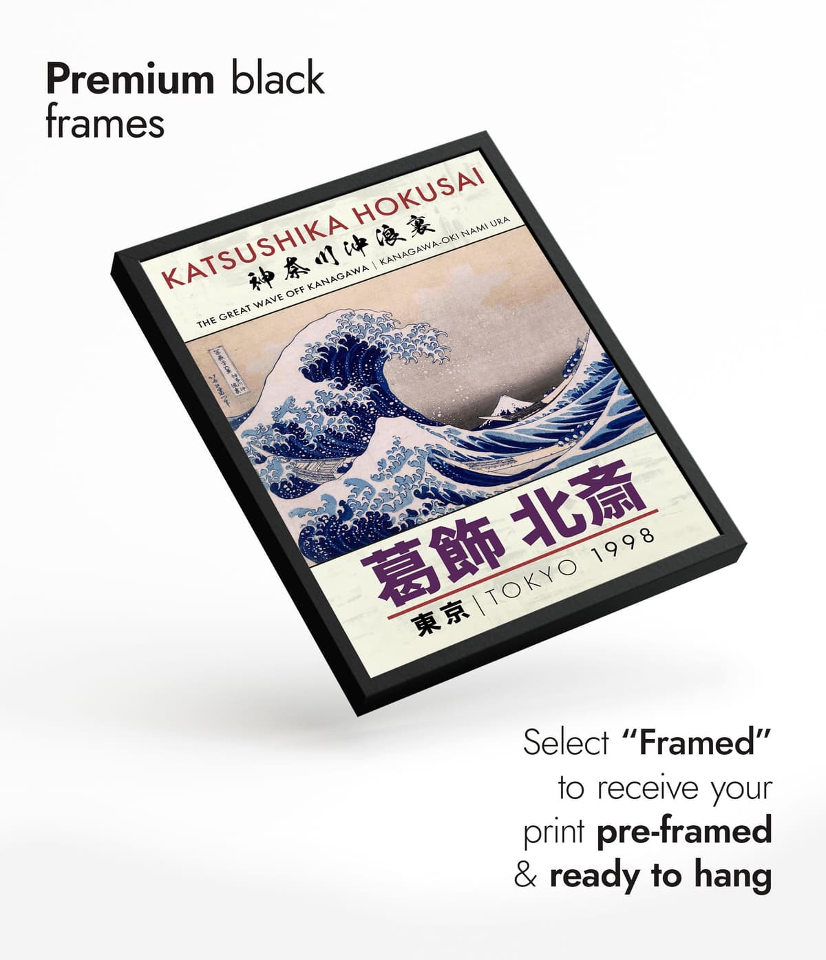 Animato The Great Wave Japanese Woodblock Print, Modern Poster Japan Wall Art Exhibition Ukiyo-E Home Decor, Archival Matte, A5 (Print Only) - 21x14.8cm — view 4