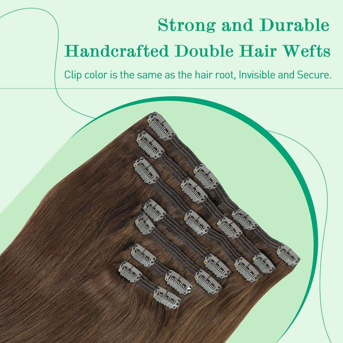 SURNEL Extensiones Clip Pelo Natural 100g 35cm 6 Piezas Castaño Chocolate Extensiones De Clip De Humano Real Extensiones Pelo Natural Remy (C#4-35cm) — view 93