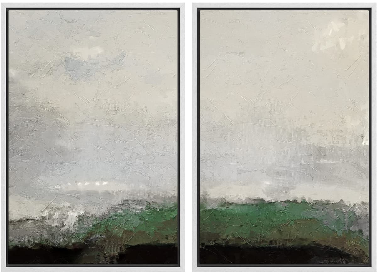 MUDECOR Framed Canvas Print Wall Art Set Watercolor Pastel Duotone Tan Landscape Abstract Shapes Illustrations Modern Art Decorative Contemporary for Living Room, Bedroom, Office - 24"x36"x2 Natural — view 21