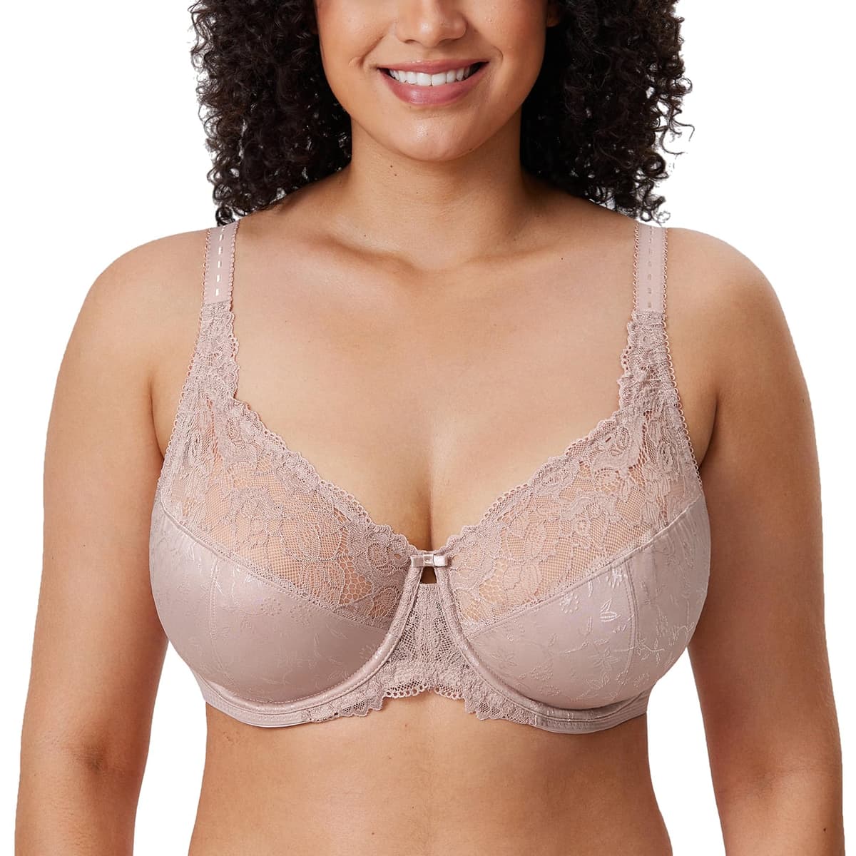 Delimira Women's Beauty Lace Non Padded Minimiser Full Figure Underwire Bra — view 7