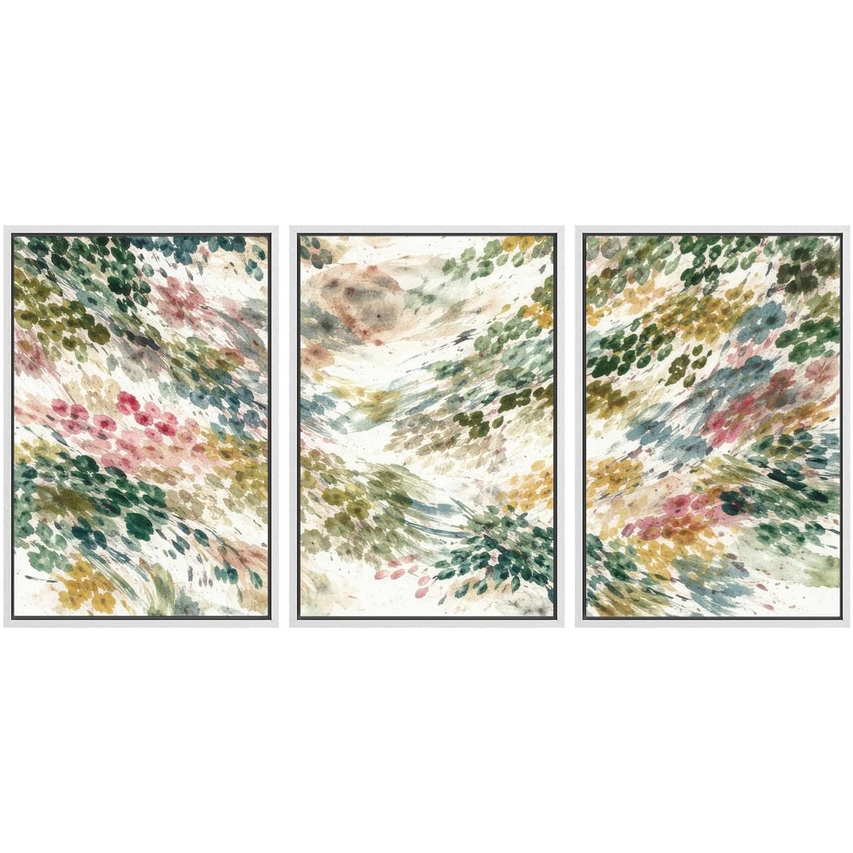SIGNWIN Framed Canvas Print Wall Art Set Blue White Grunge Geometric Pattern Abstract Shapes Cozy Neutral Decorative Contemporary Minimal for Living Room, Bedroom, Office - 24"x36"x3 Natural — view 144
