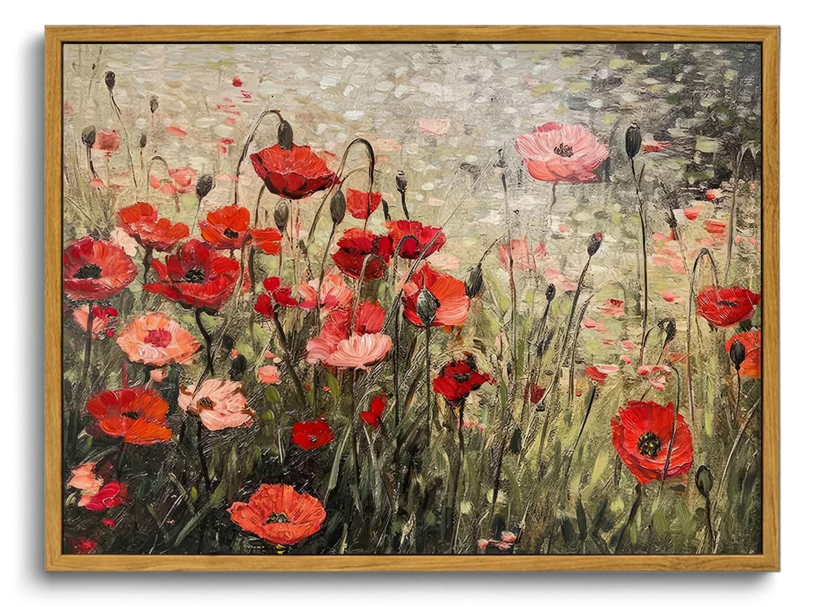 OIQArtOIQ Framed Canvas Wall Art,Vintage Decor,Landscape Nature Country Wildflower Paintings Farmhouse Pictures Modern Artwork Rustic Fall Flower Prints Cottagecore Office Living Room Bedroom Bathroom — view 48