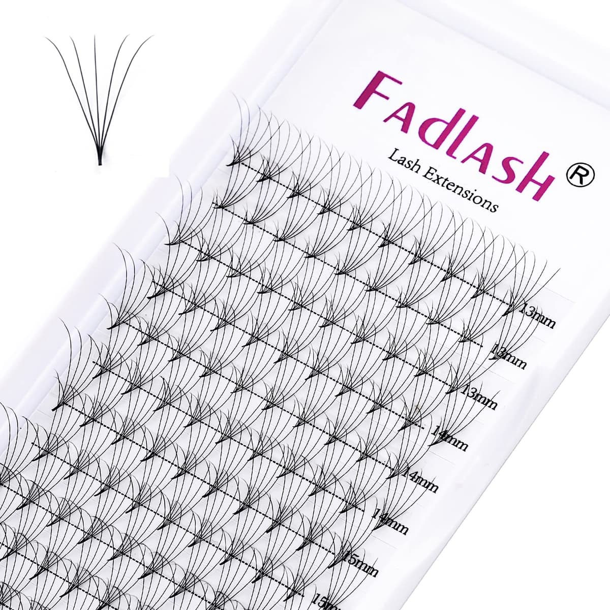Russian Volume Lashes 16D 0.07 C Curl Mix Tray - Premade Fan Lashes (8-14mm) — view 35