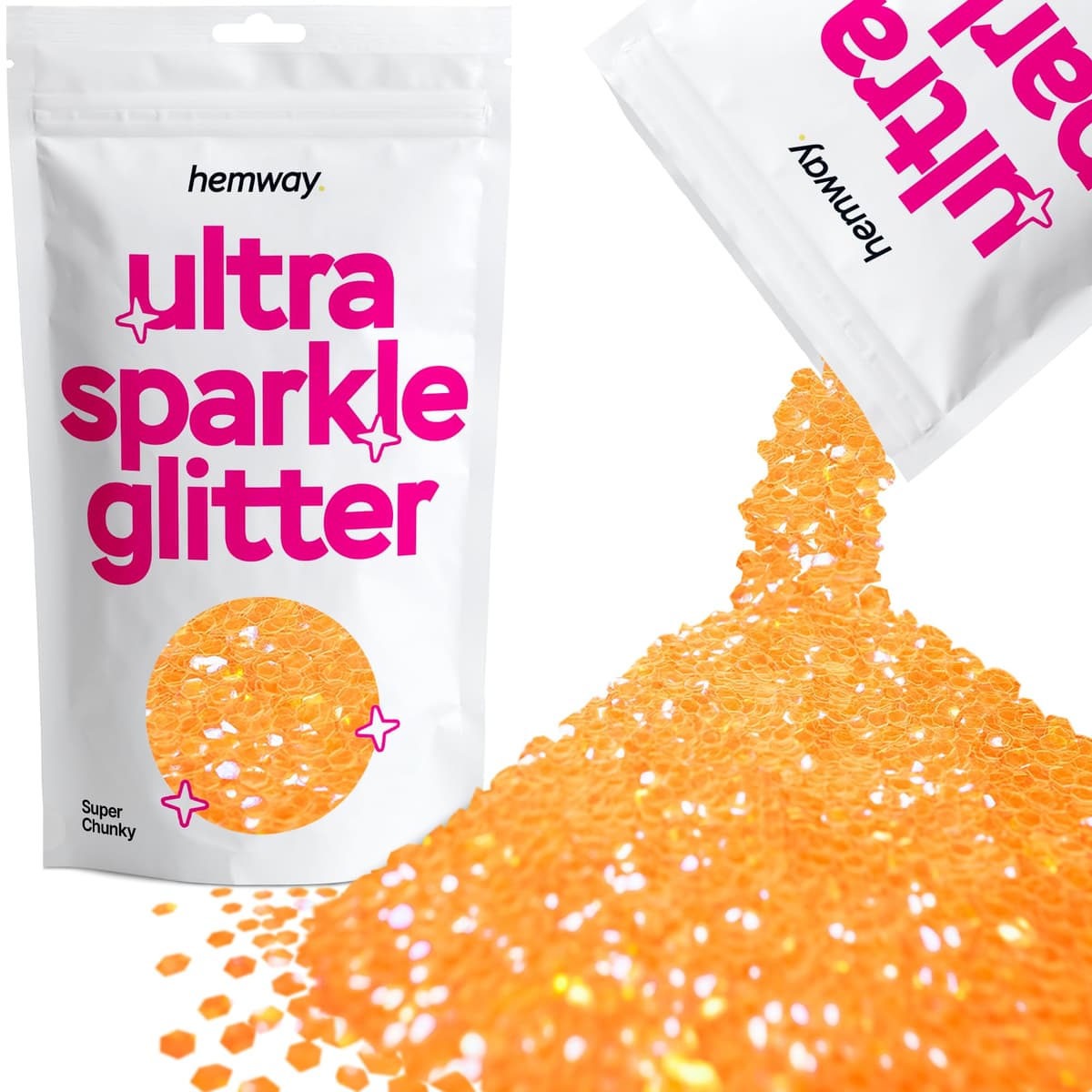Hemway Ultra Sparkle Glitter Baby Pink Iridescent 100g Fine | Glitter for Arts & Craft, Makeup, Nail Art, Crafting, Card Making, Sparkle Decoration — view 142