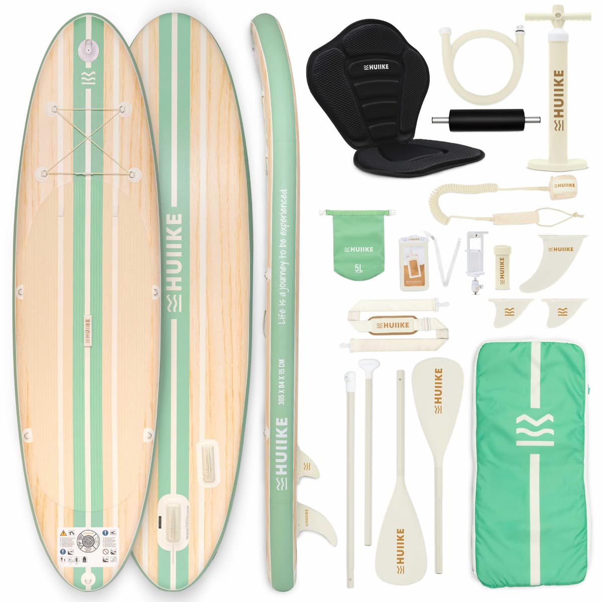 HUIIKE Tabla Paddle Surf Hinchable con Accesorios Incluidos, Remo, Quillas, Inflador. Stand Up Paddle Board Gran Estabilidad y Resistencia. 305 x 84 x 15 cm, Soporta hasta 130 kg — view 18