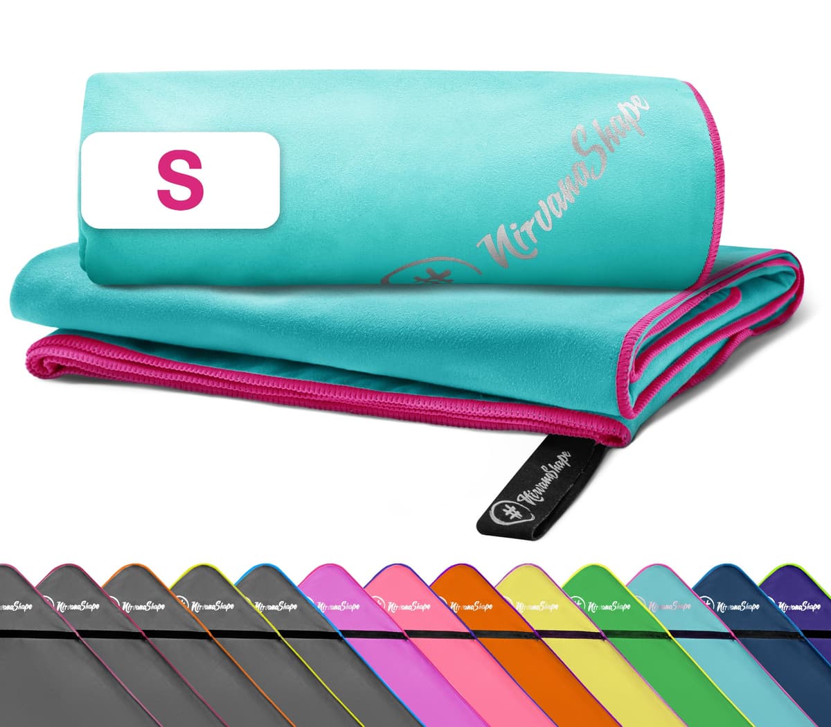 NirvanaShape Toalla de Microfibra 60 x 40 cm, Toalla de Viaje Ligera y compacta - Toalla de Microfibra para Viajes, Vacaciones, Fitness - sin Bolsillo en la Esquina ni Bolsa de Embalaje