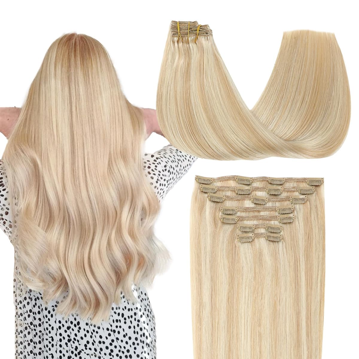 SURNEL Extensiones Clip Pelo Natural 100g 35cm 6 Piezas Castaño Chocolate Extensiones De Clip De Humano Real Extensiones Pelo Natural Remy (C#4-35cm) — view 11