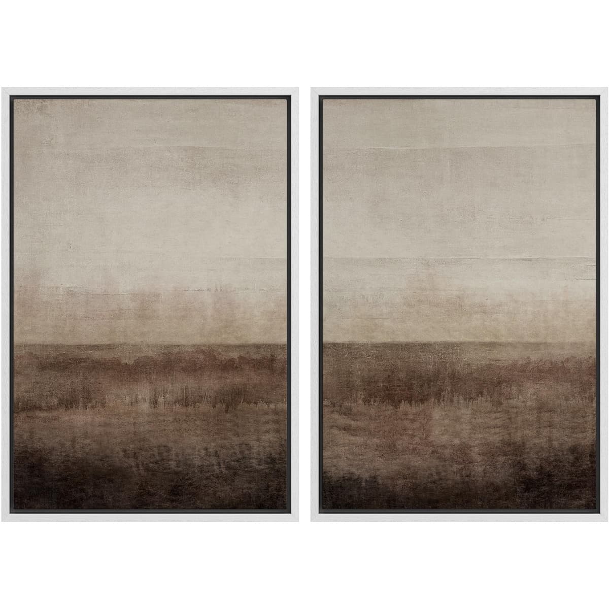 MUDECOR Framed Canvas Print Wall Art Set Watercolor Pastel Duotone Tan Landscape Abstract Shapes Illustrations Modern Art Decorative Contemporary for Living Room, Bedroom, Office - 24"x36"x2 Natural — view 32