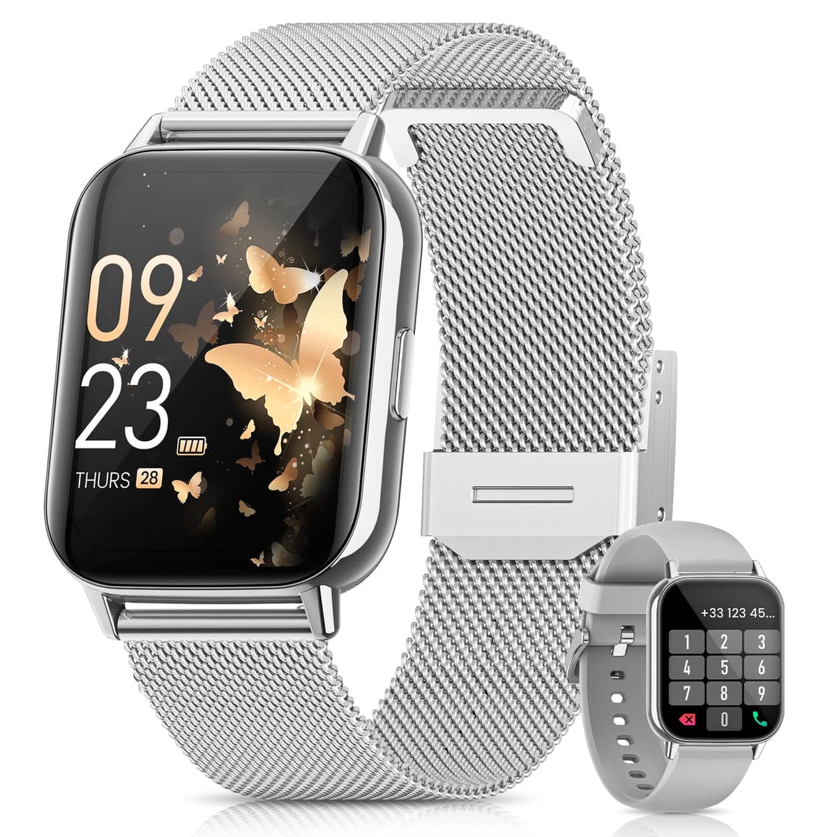 2026 Nuevo Reloj Inteligente Mujer, 1.85" AMOLED Smartwatch con Llamadas Función Femenina, 24H SpO2/Pulsómetro/Sueño,113+ Modos Deportivos 5ATM Calorías Podómetro WhatsApp Android iOS Oro Rosa, Regalo — view 9