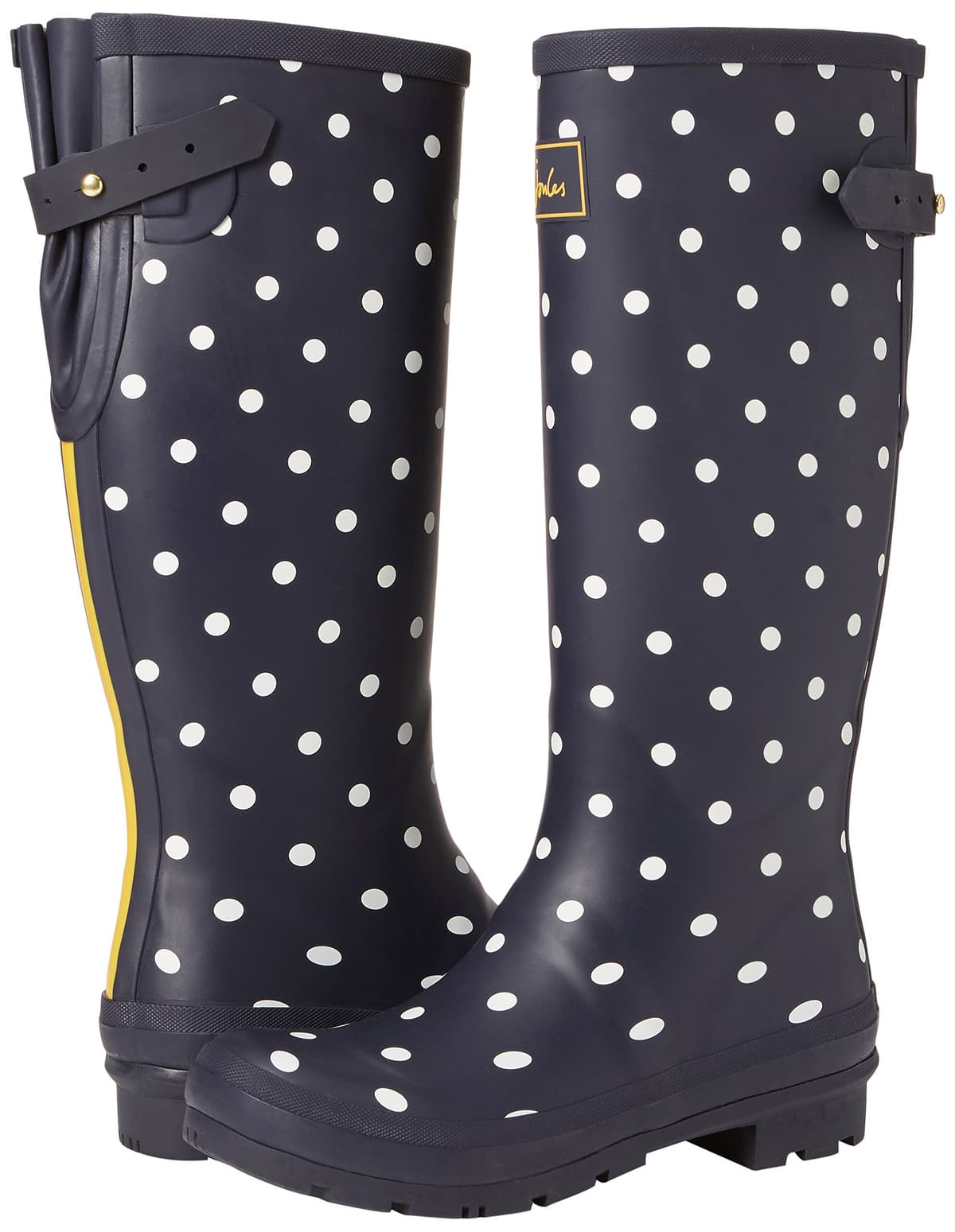 Joules Womens Welly Print With Adjustable Back Gusset - Black Metallic Bees — view 7
