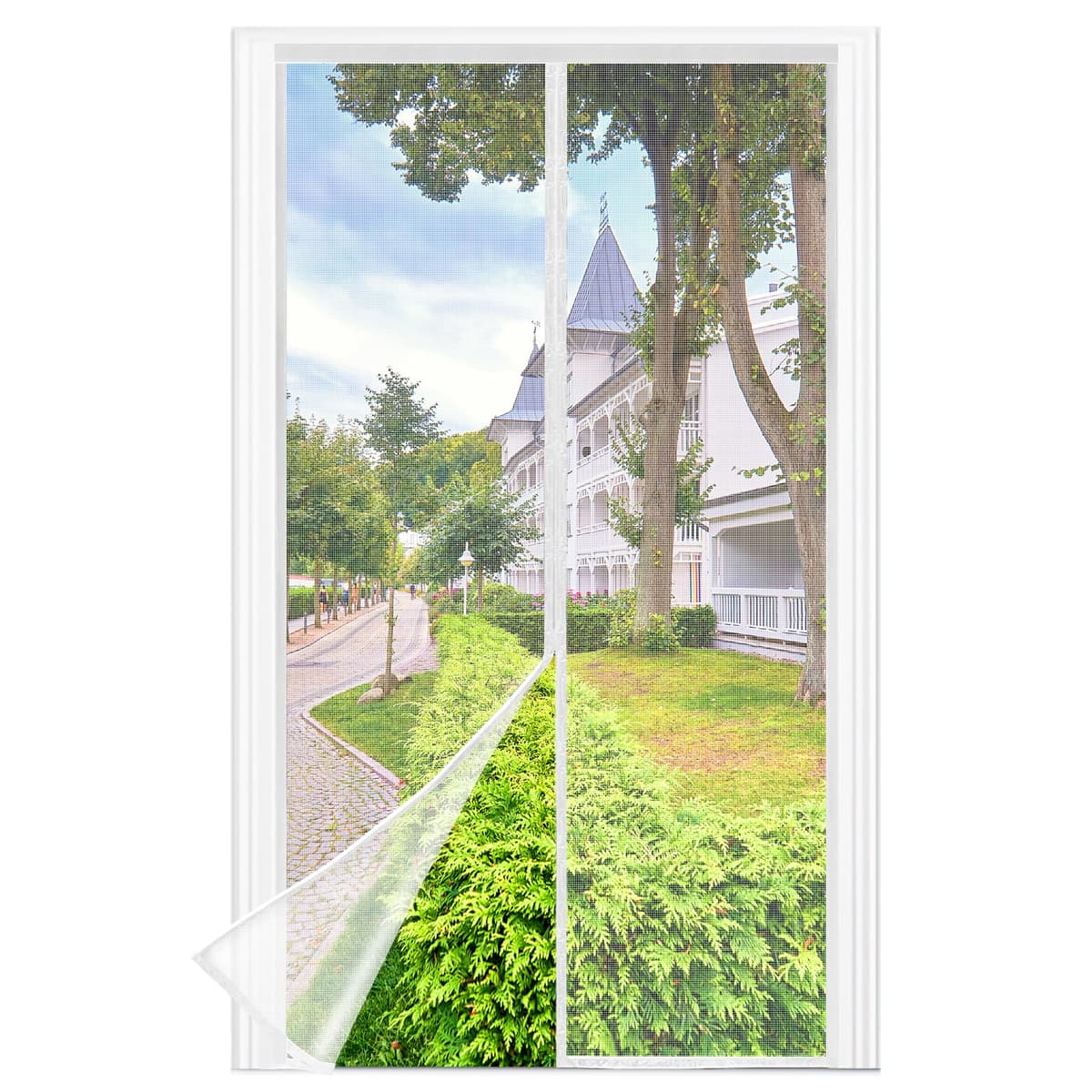 Mosquitera Puerta Magnetica - 90 x 210 CM - Blanco, Mosquiteras para Puertas, Cierre Magnético de Arriba a Abajo, Automáticamente,Mantiene el Aire Fresco — view 14
