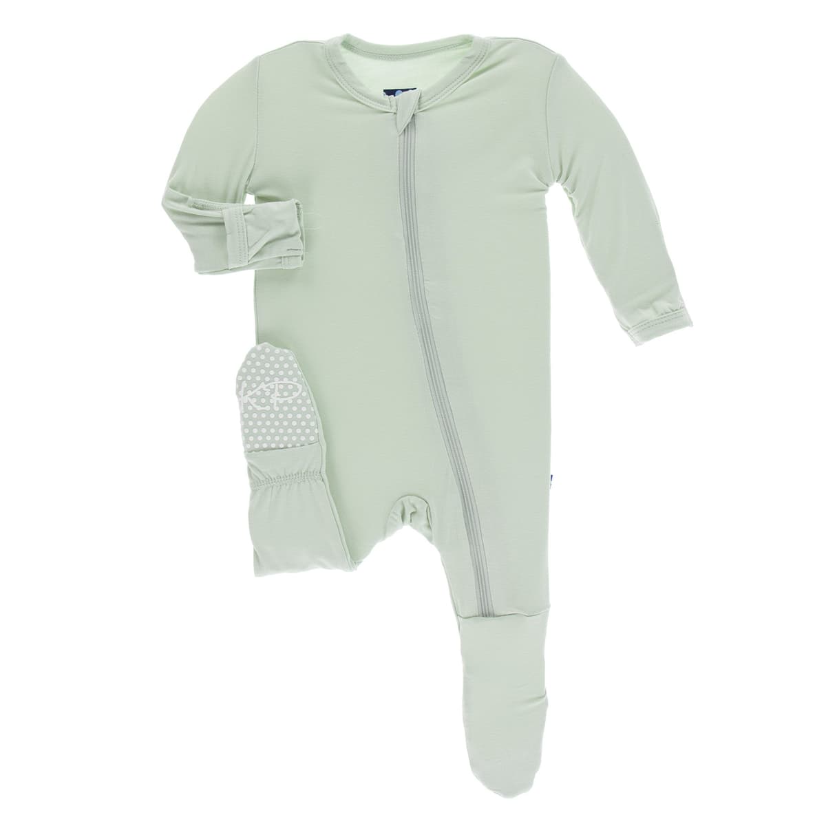 KicKee Pants Little Girls Basic Footie with Zipper - Lotus, 6-9 Months — view 39