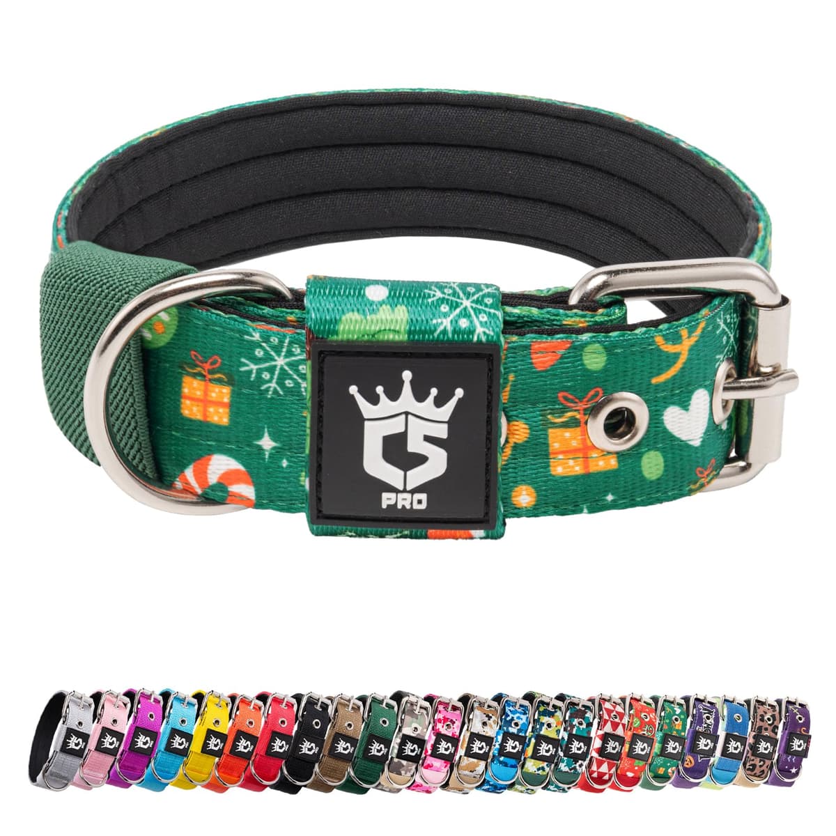 TSPRO Collar Táctico para Perros Ajustable, Collares con Broche de Metal Robusto, de 3,8 cm de Ancho, Duradero y Cómodo para Perros Medianos y Grandes (Negro M) — view 13