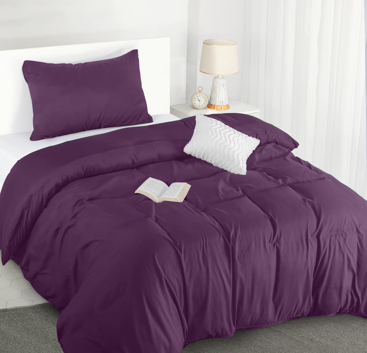 Utopia Bedding Funda Nordica Cama 180 - Microfibra Juego de Funda Nordica 240x260 cm y 2 Fundas de Almohada 65x65 cm (Blanco) — view 12