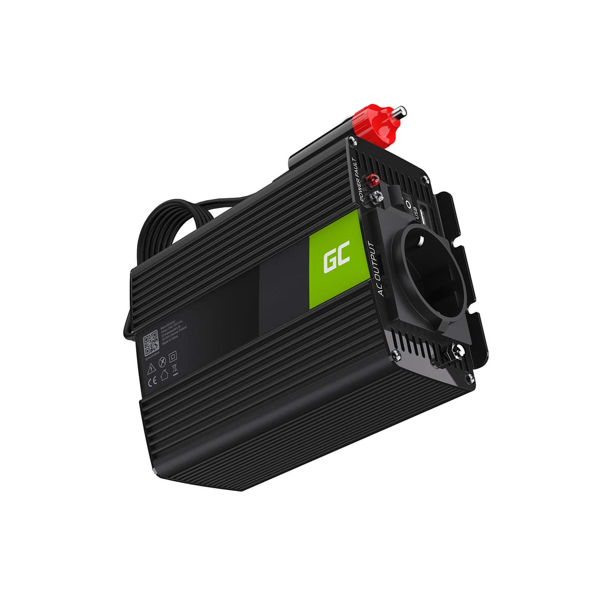 Green Cell® 1000W/2000W 12V a 220V/230V Onda sinusoidal modificada Inversor de Corriente DC AC Power Inverter Transformador de Voltaje para Coche Camion con Puerto USB y Pinzas de conexión a batería — view 5