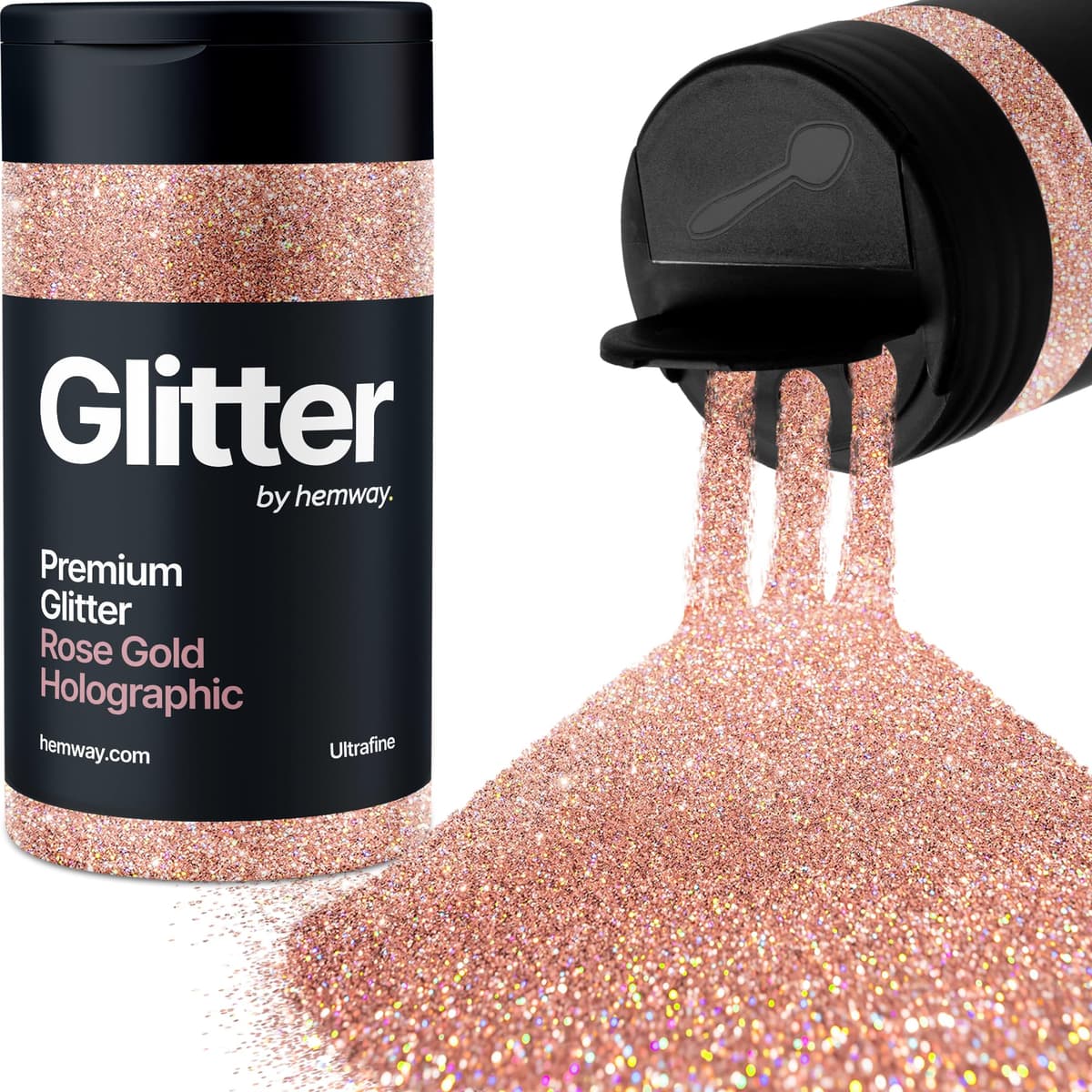 Light Rose Gold Glitter Shaker, 130g Ultrafine Glitter, Crafts 1/128" Metallic Flake Light Rose Gold Sequins, Resin & Epoxy Crafts, Decorating, Halloween, Christmas Nail, Face, Hemway — view 76
