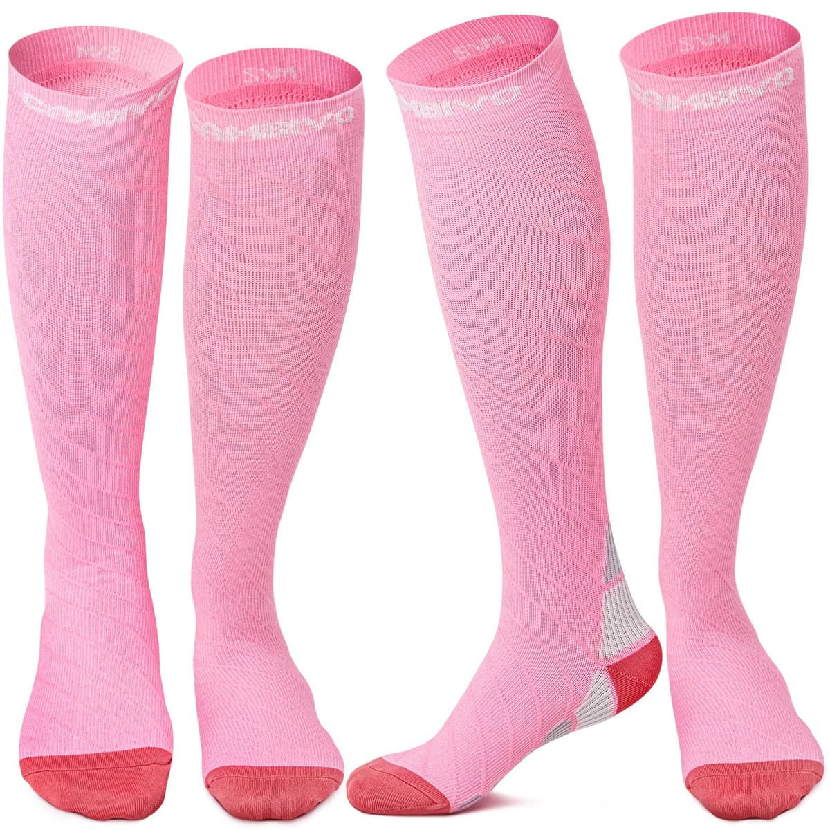 CAMBIVO Compression Socks for Women & Men 2 Pairs, Flight Socks Compression Stockings Running Socks for Calf & Ankle Support, Sports, Flying, Maternity Pregnancy, Nurses, Travel — view 13