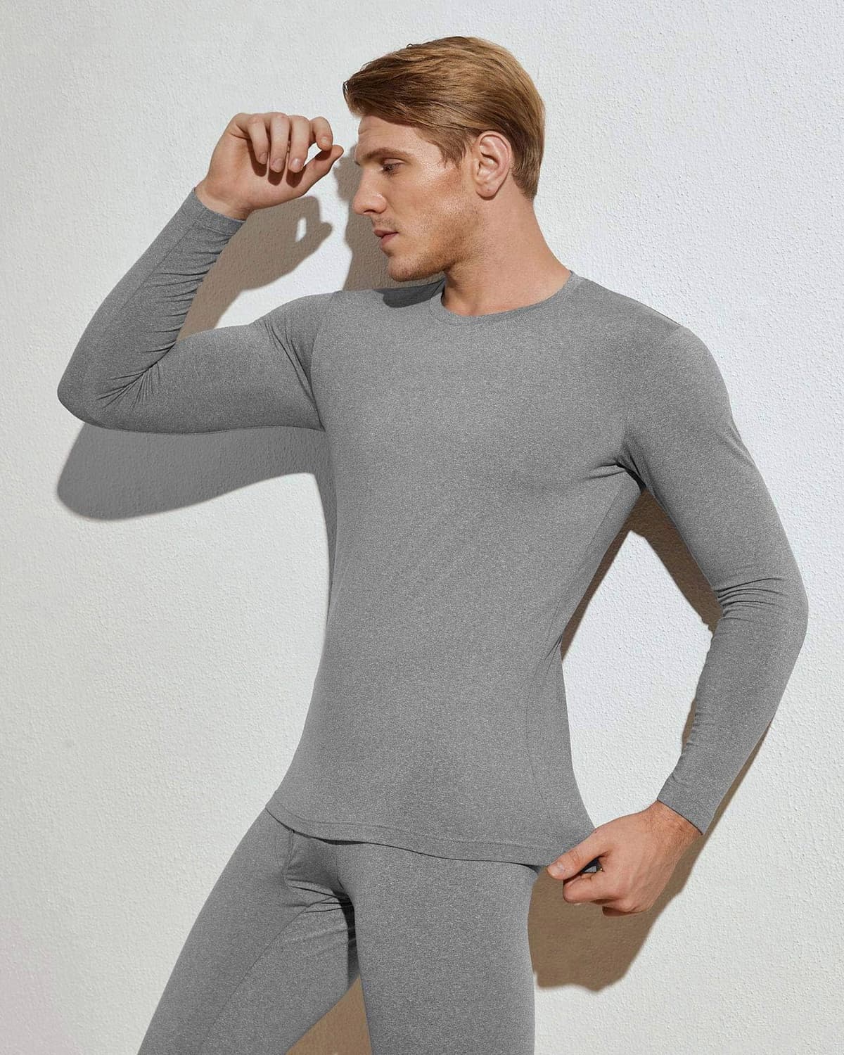 LAPASA Camiseta Termica Hombre Manga Larga Cuello Redondo Ropa Interior de Invierno Top Thermal Ligero/Cálido/Extra Cálido M09/M26/M55 — view 6