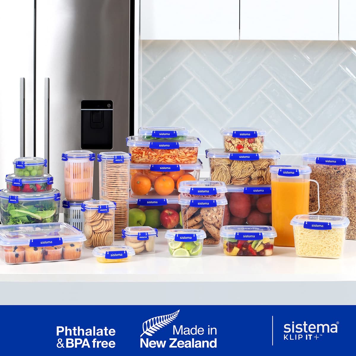 Sistema KLIP IT PLUS Leakproof Food Storage Containers | 2.2 L | AirtightStackable & Nestable Meal Prep Containers with Lids | School Lunch Boxes | 3 Count — view 6