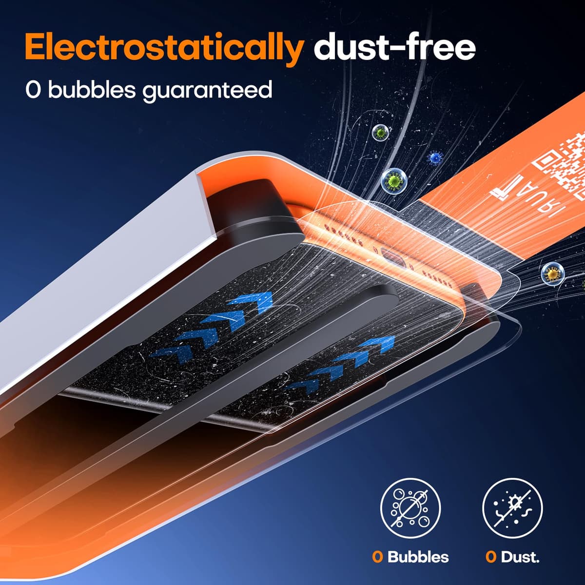 TAURI Designed for iPhone 17 Pro Max Screen Protector, 2 Pack 9H+ Tempered Glass Film + 1 Dust Free Installation Tool, [Military-Grade Shatterproof] Anti-scratch No Dust No Bubbles — view 3