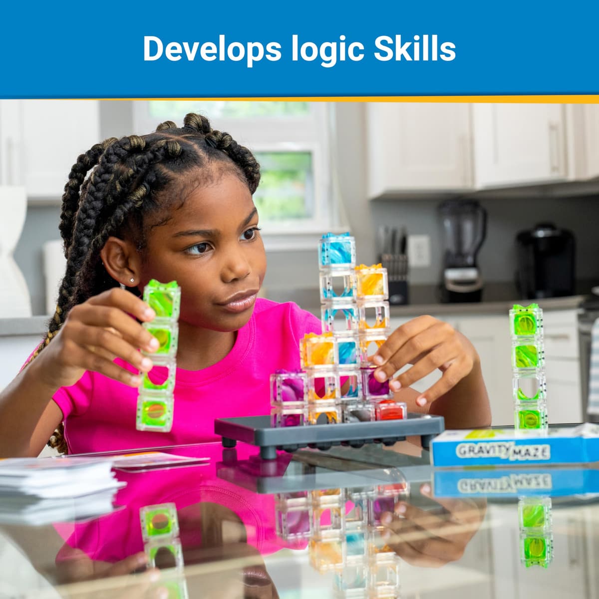 ThinkFun Gravity Maze Falling Marble Challenge Logic Brain Game and STEM Toys for Kids and Adults Age 8 Years Up - Gifts for Children — view 5
