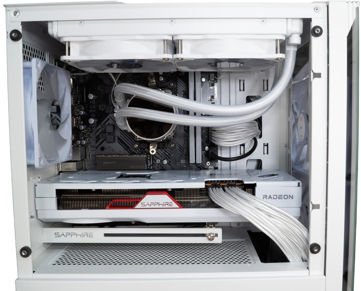 ionz Gaming PC - Desktop Computer, Ryzen 5 7600X, Radeon RX9060 XT, 32GB DDR5 RAM, 1TB NVMe SSD, 240mm AIO, 600W 80+ PSU, Windows 11, Wifi | White - G1 — view 4